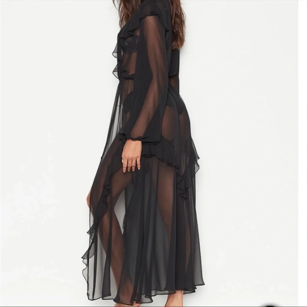 Victoria’s Secret Sheer Black Ruffle Robe - Picture 10 of 10